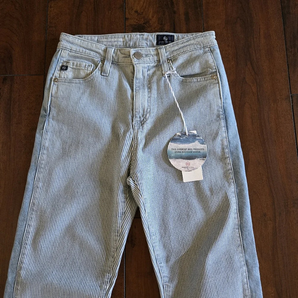 AG Adriano Goldschmied Isabelle Side Panel High Rise Straight Crop Jeans Size 25 - Picture 10 of 16